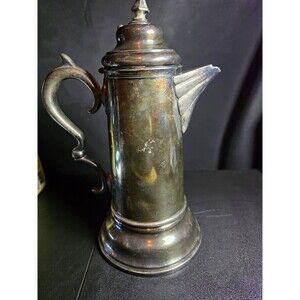 Antique Wallace Bros Silver Co #750 Quadruple Plate 12" Chocolate Coffee Pot